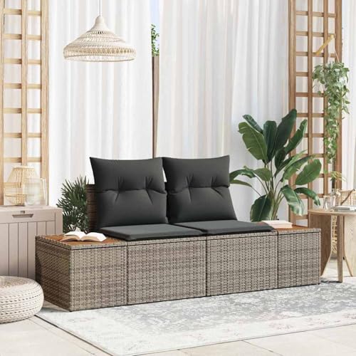 Swpsd Gartensofa 2-Sitzer mit Stauraum und Kissen Grau Poly Rattan, Modulares Gartenmöbel-Set für Balkon Terrasse und Café42006819 Swpsd Gartensofa 2-Sitzer mit Stauraum und Kissen Grau Poly Rattan, Modulares Gartenmöbel-Set für Balkon Terrasse und Café42006819 von Swpsd