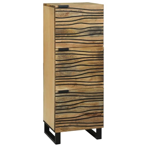 Swpsd Highboard 40x33.5x110 cm massives Mangoholz, Küchenbuffet Esszimmerschrank Aufbewahrungsschrank für Küche Wohnzimmer Flur von Swpsd
