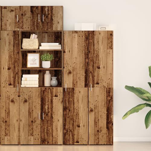 Swpsd Highboard Altholz 40x42.5x185 cm Holzwerkstoff, Küchenbuffet Esszimmerschrank Aufbewahrungsschrank für Küche Wohnzimmer Flur Swpsd Highboard Altholz 40x42.5x185 cm Holzwerkstoff, Küchenbuffet Esszimmerschrank Aufbewahrungsschrank für Küche Wohnzimmer Flur von Swpsd