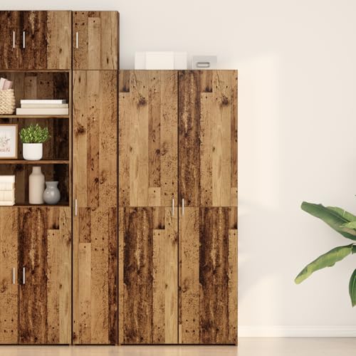 Swpsd Highboard Altholz 40x42.5x185 cm Spanplatte, Küchenbuffet Esszimmerschrank Aufbewahrungsschrank für Küche Wohnzimmer Flur von Swpsd