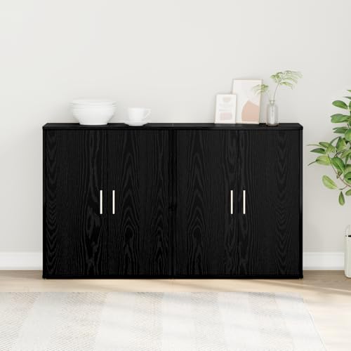 Swpsd Hochboard 2 pcs Schwarze Eiche 60 x 31 x 70 cm Holzwerkstoff, Küchenbuffet Esszimmerschrank Aufbewahrungsschrank für Küche Wohnzimmer Flur von Swpsd