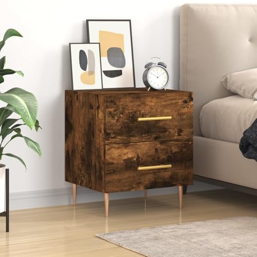 Swpsd Nachttisch Räuchereiche 40x35x47,5 cm Holzwerkstoff, Schlafzimmer Nachtschrank Stilvolles Nachtkästchen für Wohnzimmer Hotelzimmer827286 von Swpsd