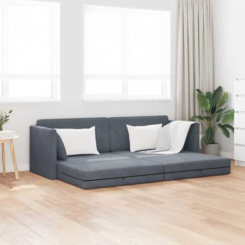 Swpsd Schlafsofa 2-in-1 Dunkelgrau 213x144x60 cm Velvet, Tagesbett Multifunktionsbett für Wohnzimmer Homeoffice Gästebereich4106727 von Swpsd