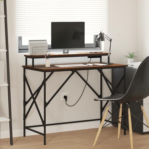 Swpsd Schreibtisch Braune Eiche 100 x 50 x 86.5 cm Holzwerkstoff, Gaming-Schreibtisch Computertisch Moderner Schreibtisch für Gaming-Zimmer Homeoffice859399 Swpsd Schreibtisch Braune Eiche 100 x 50 x 86.5 cm Holzwerkstoff, Gaming-Schreibtisch Computertisch Moderner Schreibtisch für Gaming-Zimmer Homeoffice859399 von Swpsd
