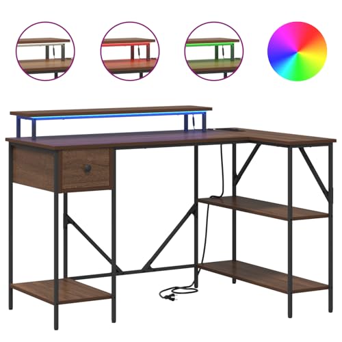 Swpsd Schreibtisch Braune Eiche 120 x 79 x 86.5 cm Holzwerkstoff, Gaming-Schreibtisch Computertisch Moderner Schreibtisch für Gaming-Zimmer Homeoffice859404 Swpsd Schreibtisch Braune Eiche 120 x 79 x 86.5 cm Holzwerkstoff, Gaming-Schreibtisch Computertisch Moderner Schreibtisch für Gaming-Zimmer Homeoffice859404 von Swpsd