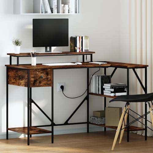 Swpsd Schreibtisch Räuchereiche 120 x 79 x 86.5 cm Holzwerkstoff, Gaming-Schreibtisch Computertisch Moderner Schreibtisch für Gaming-Zimmer Homeoffice859402 Swpsd Schreibtisch Räuchereiche 120 x 79 x 86.5 cm Holzwerkstoff, Gaming-Schreibtisch Computertisch Moderner Schreibtisch für Gaming-Zimmer Homeoffice859402 von Swpsd