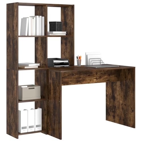 Swpsd Schreibtisch Räuchereiche 138.5 x 55 x 143 cm Holzwerkstoff, Gaming-Schreibtisch Computertisch Moderner Schreibtisch für Gaming-Zimmer Homeoffice3337253 von Swpsd