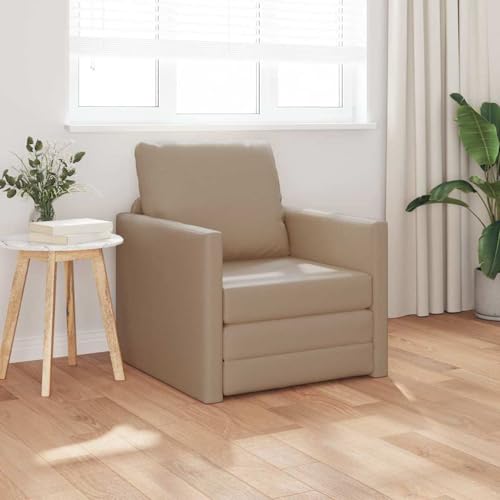 Swpsd Sofa-Bett 2-in-1 Cappuccino 74x77x81 cm Kunstleder, Tagesbett Multifunktionsbett für Wohnzimmer Homeoffice Gästebereich4106634 von Swpsd