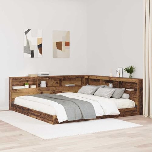Swpsd Stauraum-Kopfteil mit Regal Altholz 200 cm Holzwerkstoff, Bett-Kopfteile Wand Kopfteil Betthaupt Bettzubehör Schlafzimmer3335475 von Swpsd