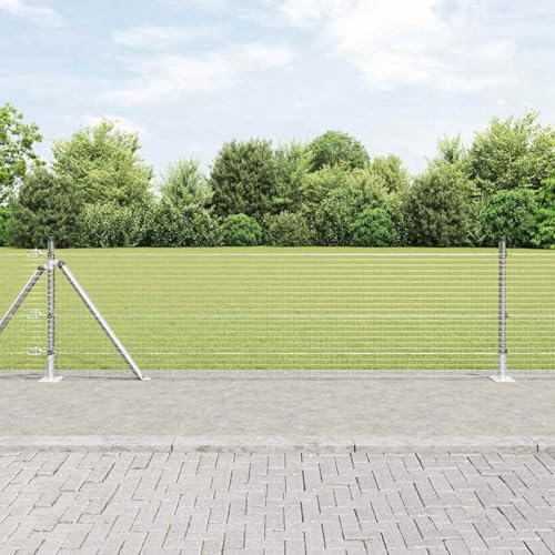 Welded Wire Zaun mit 13 Flanschpfosten 0,6x25 m Verzinkter Stahl, Zaunpfosten Maschendrahtgeflecht Drahtzaun für einfache Einzäunung von Hof Garten Obstplantage3352311 Welded Wire Zaun mit 13 Flanschpfosten 0,6x25 m Verzinkter Stahl, Zaunpfosten Maschendrahtgeflecht Drahtzaun für einfache Einzäunung von Hof Garten Obstplantage3352311 von Swpsd