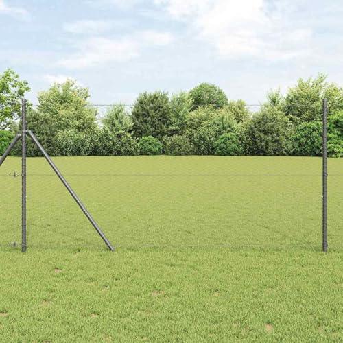 Zaun Set Set aus 2 Teilen Grau Metall, Kunststoff 25 x 1 m, Zaunpfosten Maschendrahtgeflecht Drahtzaun für einfache Einzäunung von Hof Garten Obstplantage3352814 Zaun Set Set aus 2 Teilen Grau Metall, Kunststoff 25 x 1 m, Zaunpfosten Maschendrahtgeflecht Drahtzaun für einfache Einzäunung von Hof Garten Obstplantage3352814 von Swpsd
