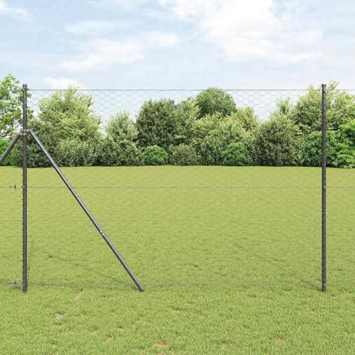 Zaunset Set aus 2 Grau Verzinkter Stahl 25m x 1.5m Langlebig, Zaunpfosten Maschendrahtgeflecht Drahtzaun für einfache Einzäunung von Hof Garten Obstplantage3352828 Zaunset Set aus 2 Grau Verzinkter Stahl 25m x 1.5m Langlebig, Zaunpfosten Maschendrahtgeflecht Drahtzaun für einfache Einzäunung von Hof Garten Obstplantage3352828 von Swpsd