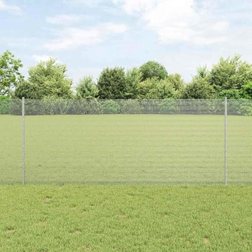 verzinkter Drahtzaun mit 44 U-Posts Silber 1x50 m Stahl, Zaunpfosten Drahtzaun für einfache Einzäunung von Hof Garten Obstplantage3336395 von Swpsd