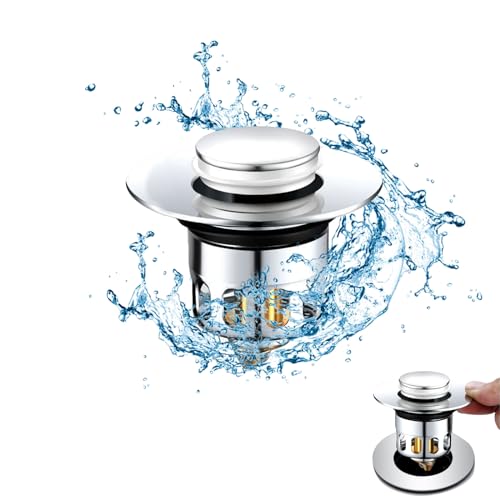 Abflusssieb Waschbecken,Pop-Up-Waschbecken-Ablaufstopfen,Messing Bounce Core,Anti-Verstopfung,Abflusssieb, Abflussstopfen mit Sieb,Universal Sink Stopper Ersatz für Bad und Küche Abflusssieb Waschbecken,Pop-Up-Waschbecken-Ablaufstopfen,Messing Bounce Core,Anti-Verstopfung,Abflusssieb, Abflussstopfen mit Sieb,Universal Sink Stopper Ersatz für Bad und Küche von Swsdee