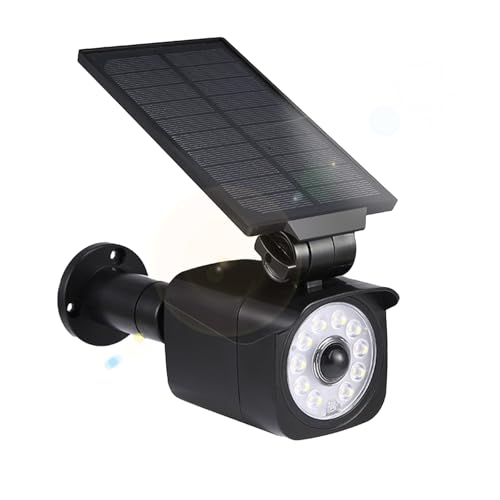 Swsdee Dummy Kamera mit Solarlampe, mit Bewegungssensor und 3 Modi, IP67 wasserdicht,LED Glühbirnen (Alles in einem) von Swsdee