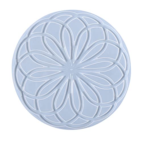Swsdee Runde Untersetzer Form – Epoxidharz Silikonform für DIY Untersetzer, Selbstgemachte Resin Kunst, Tischdeko – Wiederverwendbare Gießform,Muster-Untersetzer-Silikonform (Ø20cm) (02) von Swsdee
