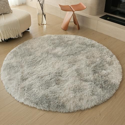 Swsen Rund Teppich Wohnzimmer Super Weich - Shaggy Teppiche Flauschig Anti-Rutsch Unterseite - Moderner Carpet Waschbar Langflor Hochflor Teppiche 100 cm Durchmesser, Tiedye-grau Swsen Rund Teppich Wohnzimmer Super Weich - Shaggy Teppiche Flauschig Anti-Rutsch Unterseite - Moderner Carpet Waschbar Langflor Hochflor Teppiche 100 cm Durchmesser, Tiedye-grau von Swsen
