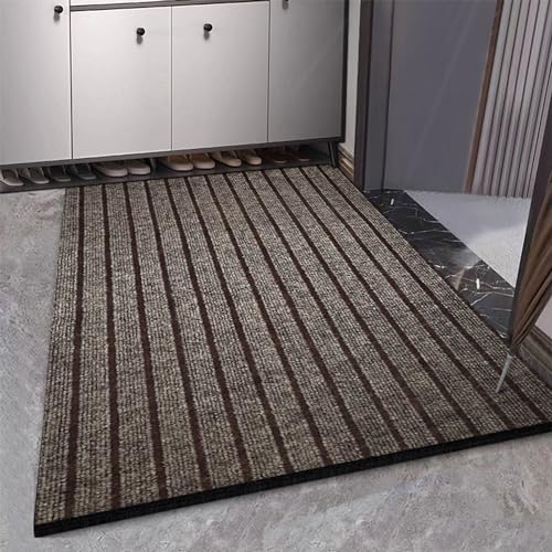 Swsen Schmutzfangmatte - Rutschfester Fußmatte für Haustür Innen und Außen - Waschbarer Schuhmatte mit äußerst Starker Schmutz und Feuchtigkeitsaufnahme, Braun, 60x90cm von Swsen