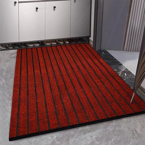 Swsen Schmutzfangmatte - Rutschfester Fußmatte für Haustür Innen und Außen - Waschbarer Schuhmatte mit äußerst Starker Schmutz und Feuchtigkeitsaufnahme, Rot, 90x200cm Swsen Schmutzfangmatte - Rutschfester Fußmatte für Haustür Innen und Außen - Waschbarer Schuhmatte mit äußerst Starker Schmutz und Feuchtigkeitsaufnahme, Rot, 90x200cm von Swsen