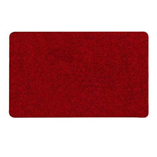 Swsen Schmutzfangmatte für Haustür Innen und Außen - Waschbare Fußmatte in Vielen Größen - Dauerhaft Fussmatte mit äußerst Starker Schmutz und Feuchtigkeitsaufnahme, Rot, 60x90cm von Swsen