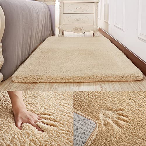 Swsen Teppich Wohnzimmer Hochflor Shaggy - Flauschig Teppiche Modern für Wohnzimmer, Esszimmer, Schlafzimmer, Kinderzimmer - versch. Farben u. Größe, Grösse: 200 x 300 cm, Farbe: Beige von Swsen