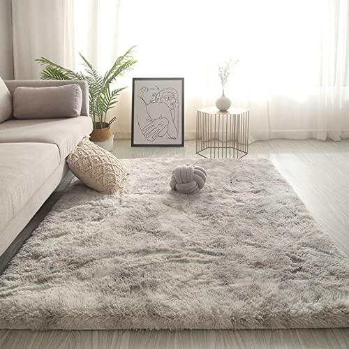 Swsen Teppich Wohnzimmer Super Weich - Shaggy Teppiche Flauschig Anti-Rutsch Unterseite - Moderner Carpet Waschbar Langflor Hochflor Teppiche 60x120cm, Grau von Swsen