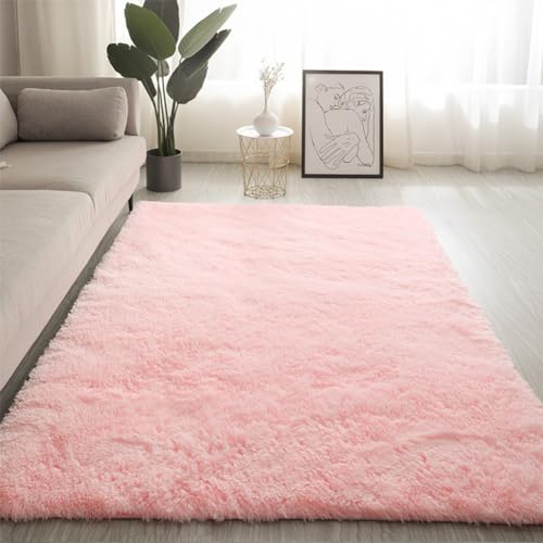 Swsen Teppich Wohnzimmer Super Weich - Shaggy Teppiche Flauschig Anti-Rutsch Unterseite - Moderner Carpet Waschbar Langflor Hochflor Teppiche 60x160cm, Babyrosa Swsen Teppich Wohnzimmer Super Weich - Shaggy Teppiche Flauschig Anti-Rutsch Unterseite - Moderner Carpet Waschbar Langflor Hochflor Teppiche 60x160cm, Babyrosa von Swsen