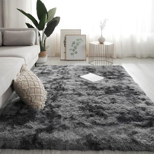 Swsen Teppich Wohnzimmer Super Weich - Shaggy Teppiche Flauschig Anti-Rutsch Unterseite - Moderner Carpet Waschbar Langflor Hochflor Teppiche 60x160cm, Dunkelgrau Swsen Teppich Wohnzimmer Super Weich - Shaggy Teppiche Flauschig Anti-Rutsch Unterseite - Moderner Carpet Waschbar Langflor Hochflor Teppiche 60x160cm, Dunkelgrau von Swsen