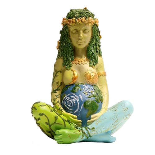 Mutter Erde Gaia Ornamente Göttin Gaia Statue Harz Mutter Erde Gaia Handwerk Desktop Ornamente Home Dekorationen Handbemalte Heilfigur Gaia von Swtgaah