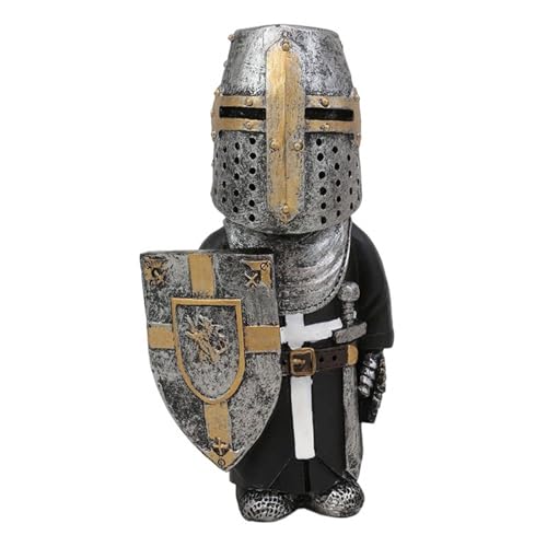 Swtgaah Gartenzwerg-Statue Ritter-Statue Ritter-Zwerg-Skulptur Ritter-Wächter-Skulptur Gartenzwerg-Ornamente Geeignet für Gärten Rasenflächen und Innenhöfe (Ritter A) von Swtgaah