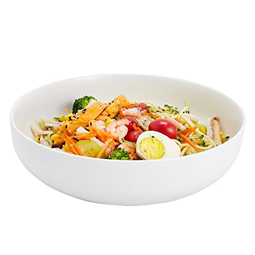 Swuut 26cm Große Servierschüssel, 2200ml Salatschüssel, Keramik Weiß Pasta Schüssel, Robust Mischschüsseln, Matte Soup Bowl for Family Kitchen,Microwave & Dishwasher Safe (Weiß) von Swuut