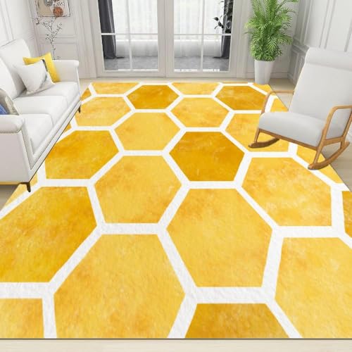 Sxakswol Teppich Wohnzimmer 140x200 cm Geometrisches Gelb 3D Teppich Bienenwabe Küche Esszimmer Schlafzimmer Teppich Kurzflor rutschfest Waschbar Teppiche Weich Pflegeleicht a2092 Sxakswol Teppich Wohnzimmer 140x200 cm Geometrisches Gelb 3D Teppich Bienenwabe Küche Esszimmer Schlafzimmer Teppich Kurzflor rutschfest Waschbar Teppiche Weich Pflegeleicht a2092 von Sxakswol