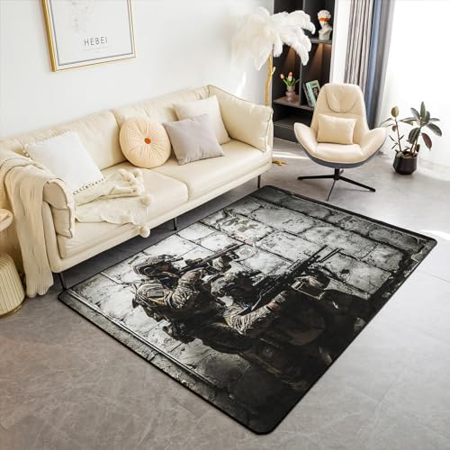 Sxakswol Teppich Wohnzimmer 140x200 cm Soldat Soldat 3D Teppich Militärisches Thema Küche Esszimmer Schlafzimmer Teppich Kurzflor rutschfest Waschbar Teppiche Weich Pflegeleicht Y5936 Sxakswol Teppich Wohnzimmer 140x200 cm Soldat Soldat 3D Teppich Militärisches Thema Küche Esszimmer Schlafzimmer Teppich Kurzflor rutschfest Waschbar Teppiche Weich Pflegeleicht Y5936 von Sxakswol