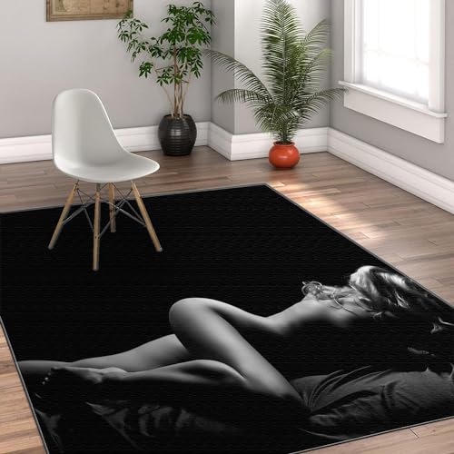 Sxakswol Teppich Wohnzimmer 80x150 cm Nackte Frau 3D Teppich Sexy Thema Küche Esszimmer Schlafzimmer Teppich Kurzflor rutschfest Waschbar Teppiche Weich Pflegeleicht Y6199 von Sxakswol