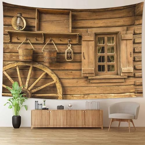 Sxakswol Wandteppich Groß Bauernhaus Wandteppich 300x260 Wandbehang Scheune, Tapisserie 3D Wandtuch Aesthetic Wandteppiche für Wohnzimmer Schlafzimmer Wohnheim Wanddeko B3289 von Sxakswol