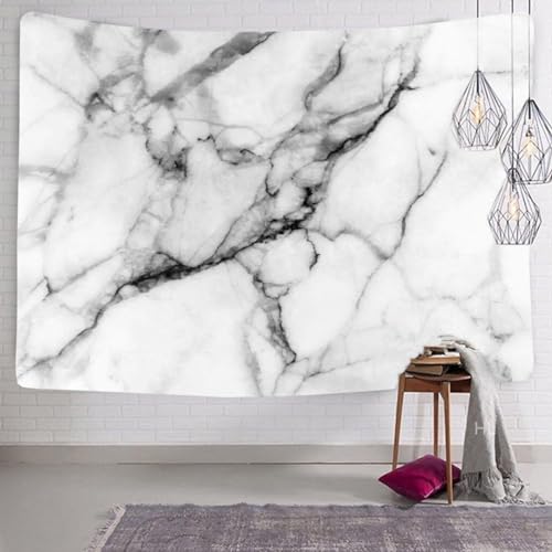 Sxakswol Wandteppich Groß Marmor Wandteppich 260x240 Wandbehang Weiße Streifen, Tapisserie 3D Wandtuch Aesthetic Wandteppiche für Wohnzimmer Schlafzimmer Wohnheim Wanddeko von Sxakswol