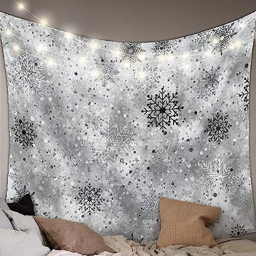 Sxakswol Wandteppich Groß Schneeflocke Wandteppich 200x200 Wandbehang Weihnachten, Tapisserie 3D Wandtuch Aesthetic Wandteppiche für Wohnzimmer Schlafzimmer Wohnheim Wanddeko von Sxakswol