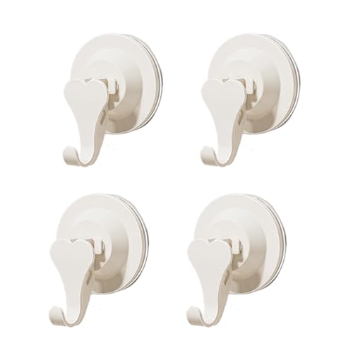 4 x strapazierfähige Vakuum-Duschhaken, wiederverwendbar, Handtuchhalter, Badezimmer-Haken, hohe Festigkeit, Saugnapf, langlebig, Vakuum-Dusche, Badezimmer von Sxett