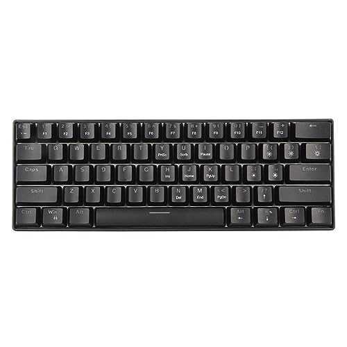 60% Gaming Tastatur, Tragbare Kompakte Mechanische 61 Tasten Tastatur mit LED Hintergrundbeleuchtung, Abnehmbares USB C Kabel, Kabelgebundene RGB Gaming (Schwarzer, von Sxhlseller