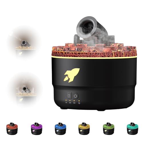 Cannon Luftbefeuchter mit Timer für Schlafzimmer, Cannon Aromatherapie-Luftbefeuchter-Diffusor, Aromatherapiegerät für ätherische Öle mit Bunten LED-Lichtern, Kleiner (BLACK) von Sxhlseller