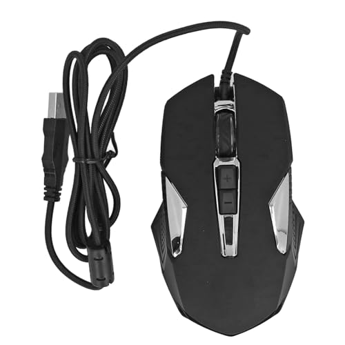 Gaming Maus, Einstellbare DPI, 8 Programmierbare Tasten, Bequemer Griff, Kabelgebundene Maus mit 4 Farbiger Hintergrundbeleuchtung, 1000 Bis 6400 DPI mit USB Kabel für Desktop, von Sxhlseller