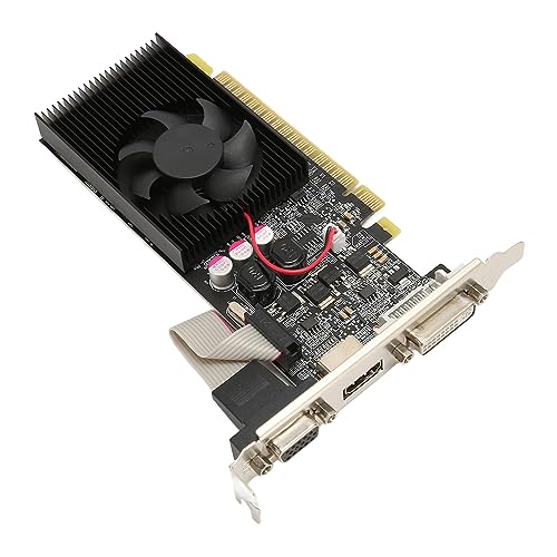 Grafikkarte 64bit 1GB DDR3 PCI Express X16 2.0 für Desktop, Verbessertes Spielerlebnis, Leiser Lüfter für Büro und Gaming von Sxhlseller