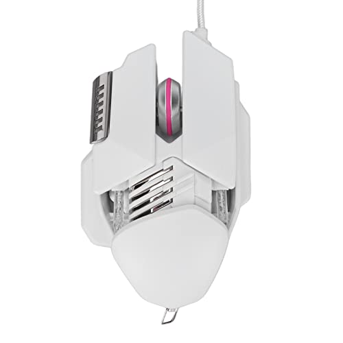 Kabelgebundene Maus mit 6 Tasten, Coole Mechanische Makro-Programmiermaus mit Wassergekühltem RGB-Beleuchtungseffekt, Teleskop-Maus mit Metallbasis für Spiele von Sxhlseller