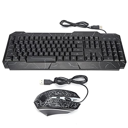 Kabelgebundene Tastatur- und Maus-Kombination, Farbenfrohes, Beleuchtetes USB-Kabel-PC-Gaming-Tastatur- und -Maus-Set, Computer mit Mehreren Modellen Leuchtende Kabelgebundene 4D-Spielhardware-Kombina von Sxhlseller