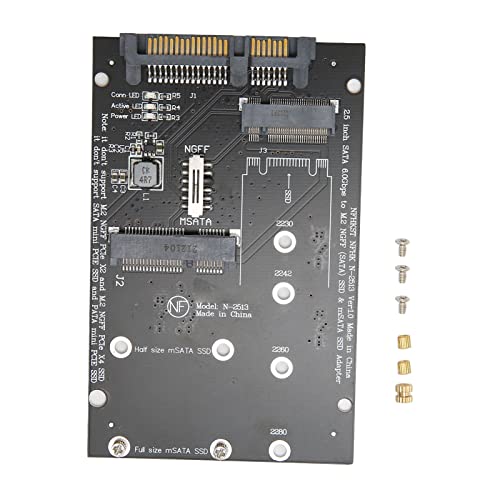 Sxhlseller M.2-zu-SATA-Konverter-Adapter, Tragbar, Schnelle Übertragungsgeschwindigkeit, Praktische PCB-MSATA-Festplattenadapterkarte für Interne Festplatten des Computers von Sxhlseller