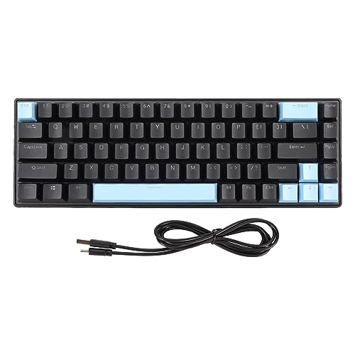 Mechanische Gaming-Tastatur mit 68 Tasten, 10 RGB-Modi, N-Key-Rollover, Kompaktes Layout, Blauer Schalter, USB-Kabel für Desktop-Laptop-PC (Schwarz Blau) von Sxhlseller