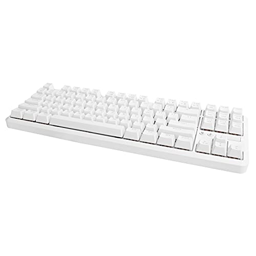 Mechanische Tastatur K870T 87 Tasten RGB-Lichteffekt USB-Kabel- oder -Verbindung 1,6 M Dual-Modus für Spiele Arbeiten Geeignet für Büro und Zuhause Einfach Stilvoll (Weiss) von Sxhlseller