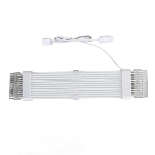 RGB-Stromverlängerungskabel-Set, 265 Mm ARGB-GPU-Stromversorgungskabel, 18 AWG Versilbertes 24-poliges ARGB-Motherboard-Verlängerungskabel, Sync-PC-Kabel für RGB-Software von Sxhlseller