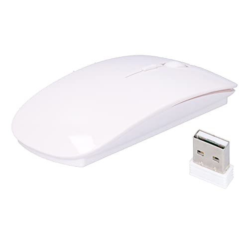 Schlanke Smart 2.4G Kabellose Maus, Tragbares ABS-Material Ergonomisches Design Kabellose Maus mit USB-Empfänger Geeignet für Büro-Laptop-Computer-Tablet (Weiss) von Sxhlseller