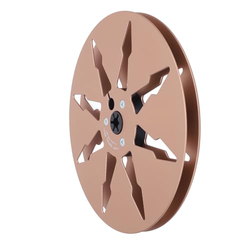 Sxhlseller 1/4 7 Zoll Leere Klebebandspule, Aluminiumlegierung 8 Löcher für Rollen zu Rollenkapitalrekorder - Robust und Ruhig (GOLD) von Sxhlseller